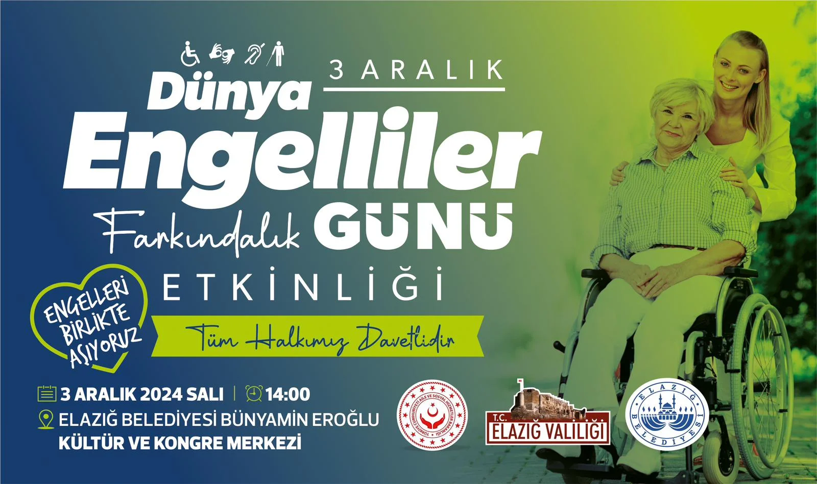 Elazığ Belediyesi, 3 Aralık Dünya Engelliler Farkındalık Günü Etkinliği Düzenleyecek