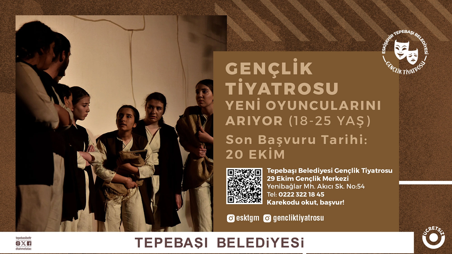 TEPEBAŞI GENÇLİK TİYATROSU İÇİN KAYITLAR BAŞLADI