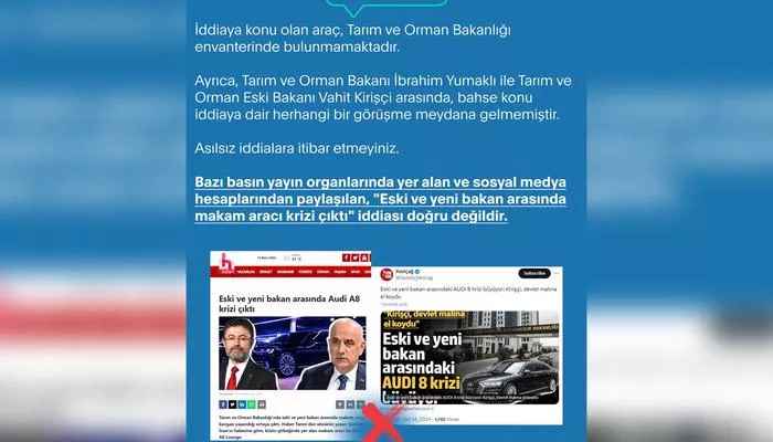 &#039;Eski ve yeni bakan arasında makam aracı krizi çıktı&#039; iddiası gündem oldu! DMM&#039;den açıklama