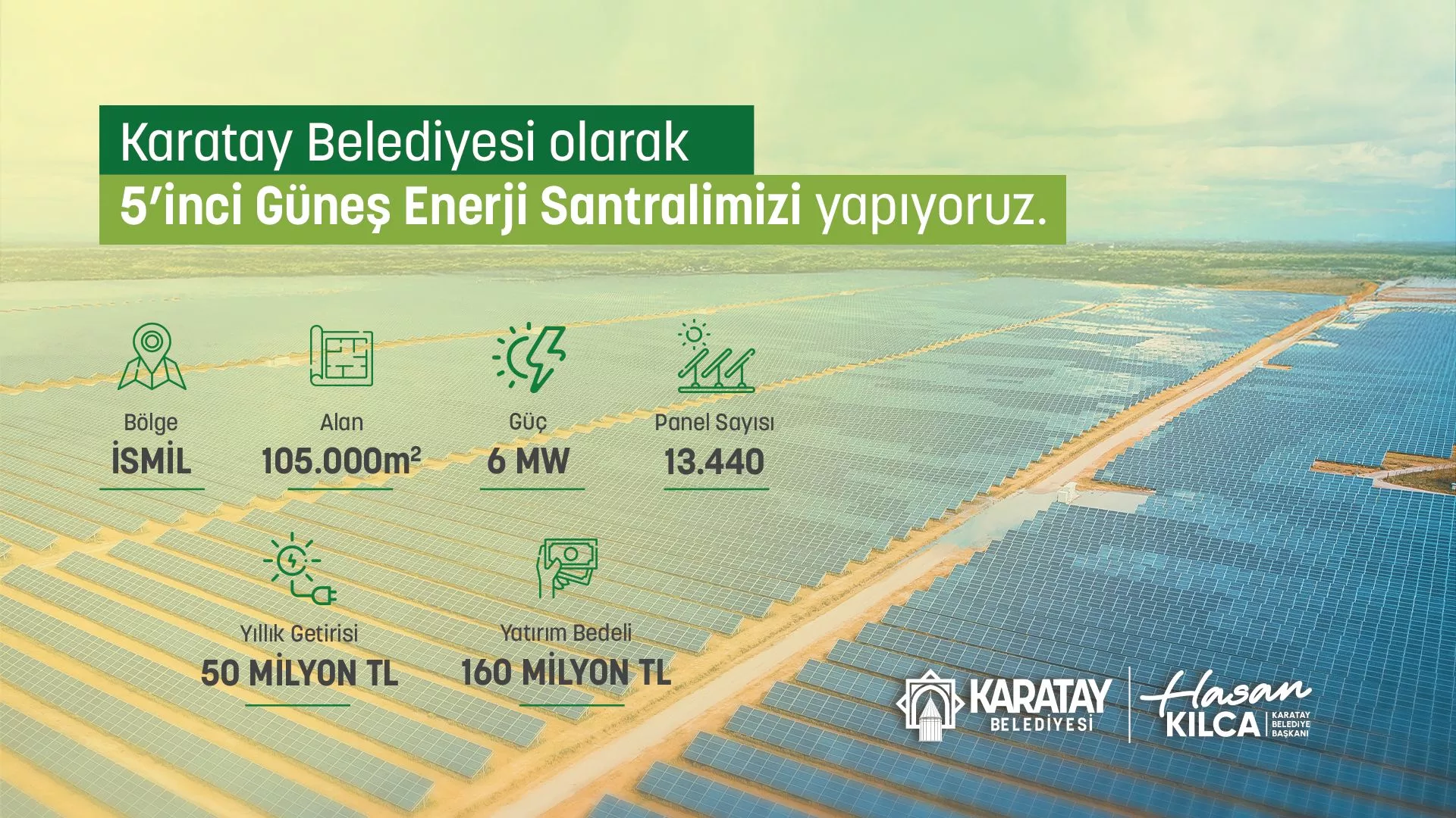 Karatay Belediyesi Olarak 5’inci Güneş Enerji Santralimizi Yapıyoruz!