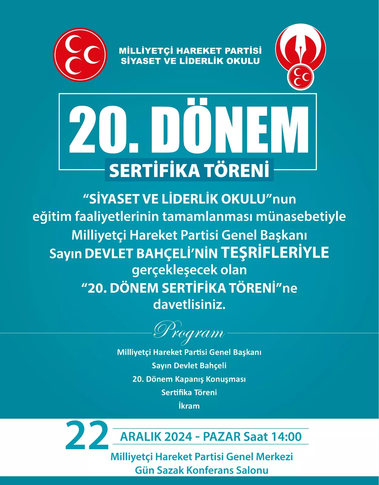 ''20. Dönem Sertifika Töreni’’