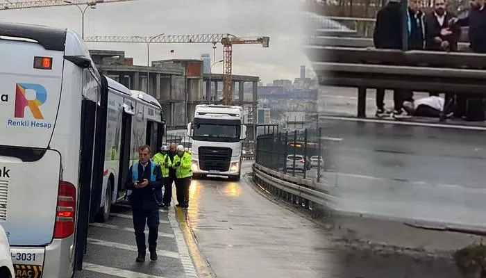 Yer: İstanbul! Seyir halindeki metrobüsten yolcu yola düştü