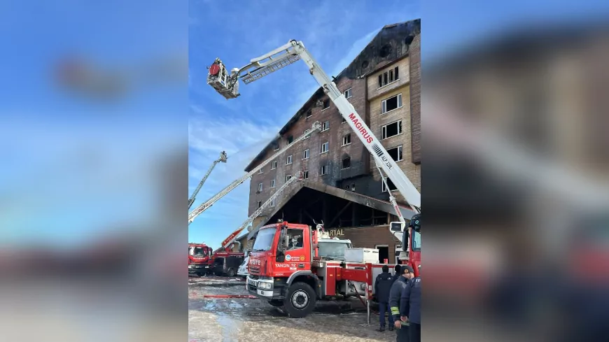 Sakarya itfaiyesi Kartalkaya'da yangına desteğe katıldı