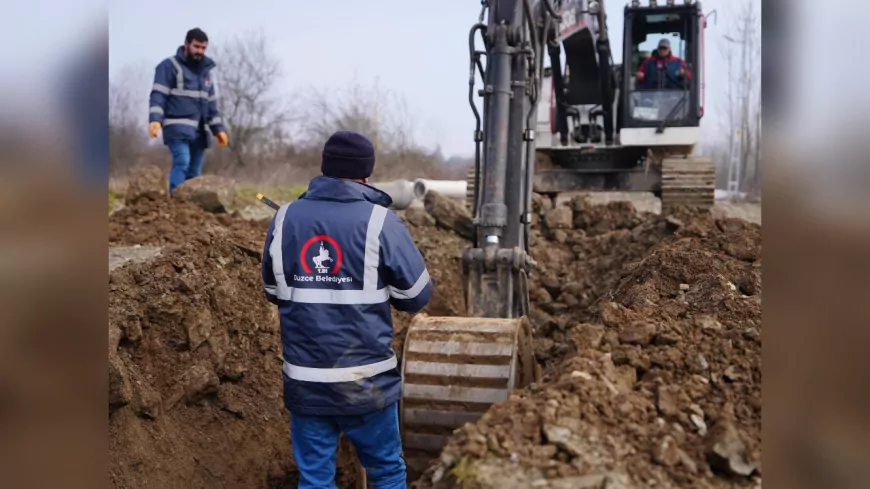 Düzce Belediyesi, Darıcı Mahallesi'nde 250 Metre Kanalizasyon Hattı Döşüyor