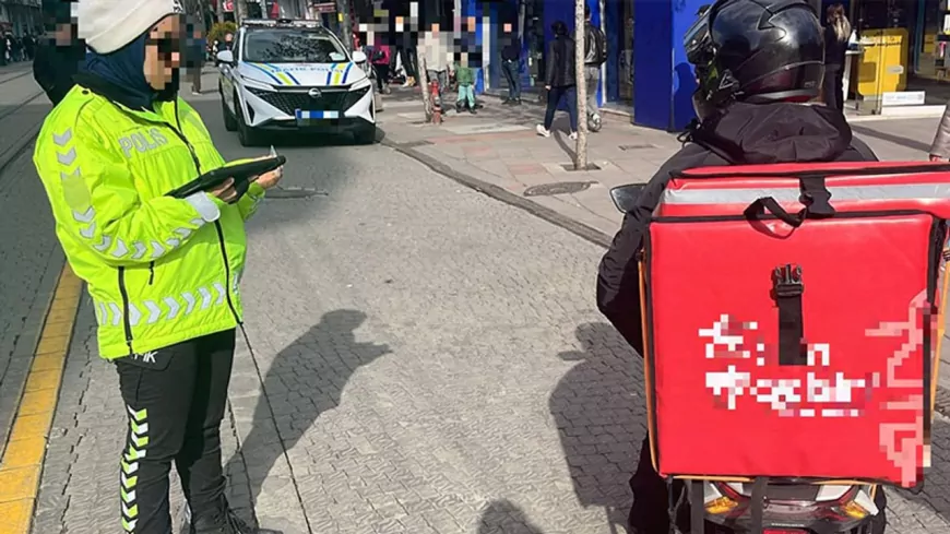 Eskişehir'de Yaya Bölgesinde Motosiklet Süren Sürücülere Ceza Yağdı