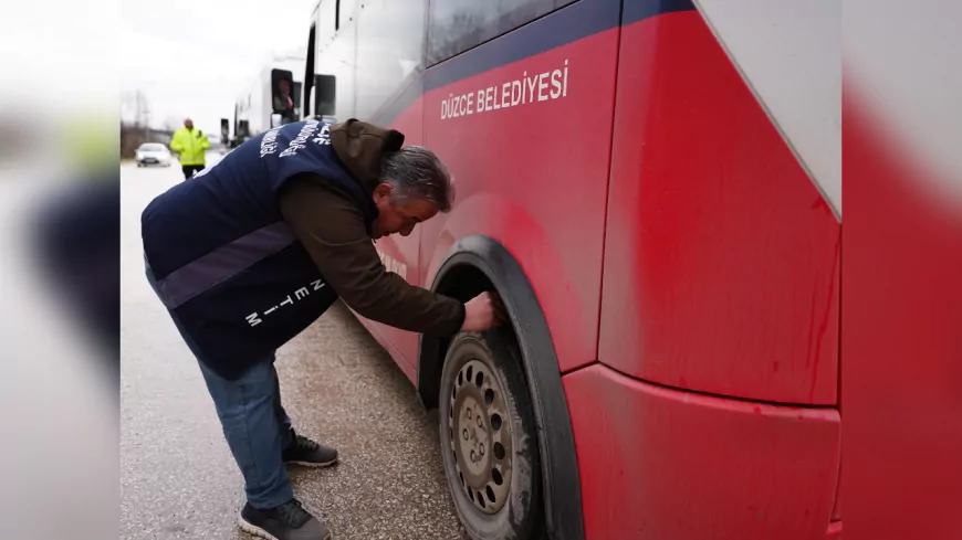 Düzce'de Kış Lastiği Denetimi Yapıldı