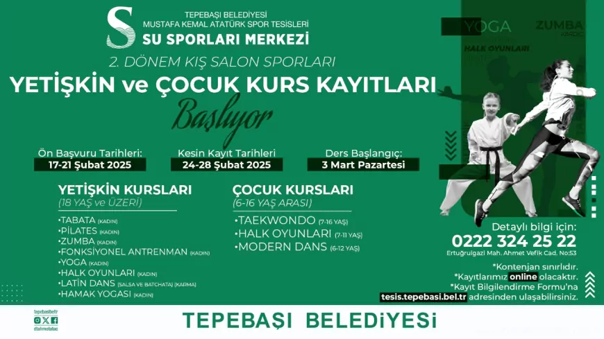 Tepebaşı Belediyesi Mart Dönemi Kurs Kayıtları Başlıyor