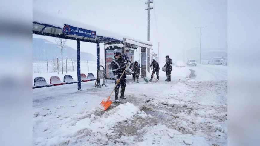 Düzce Belediyesi'nden 72 Saat Kesintisiz Karla Mücadele: 350 Ton Tuz Kullanıldı