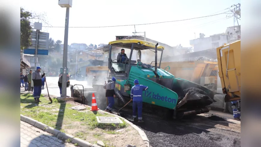 İzmir’de Asfalt Seferberliği Sürüyor: Gürçeşme Caddesi Yenileniyor