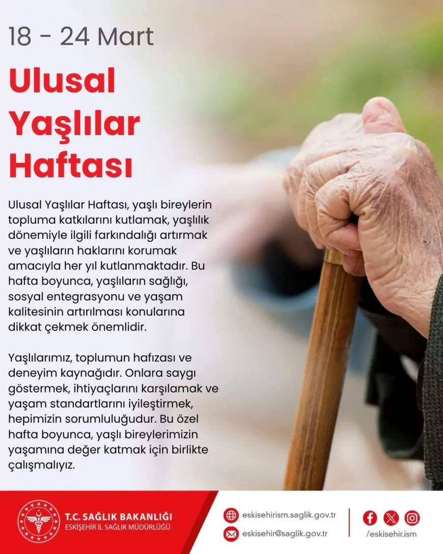 İl Sağlık Müdürü Bildiriciden Yaşlılar Haftası Mesajı