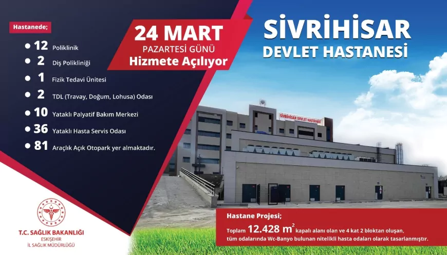 Sivrihisar Devlet Hastanesi 24 Mart'ta Hizmete Açılıyor